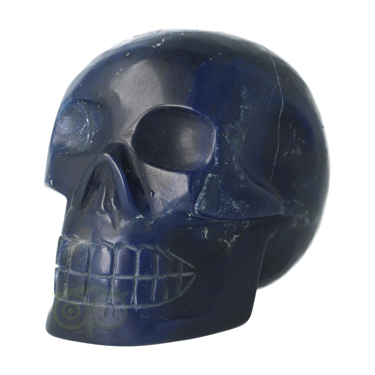 Blue quartz crystal skull 854 grams