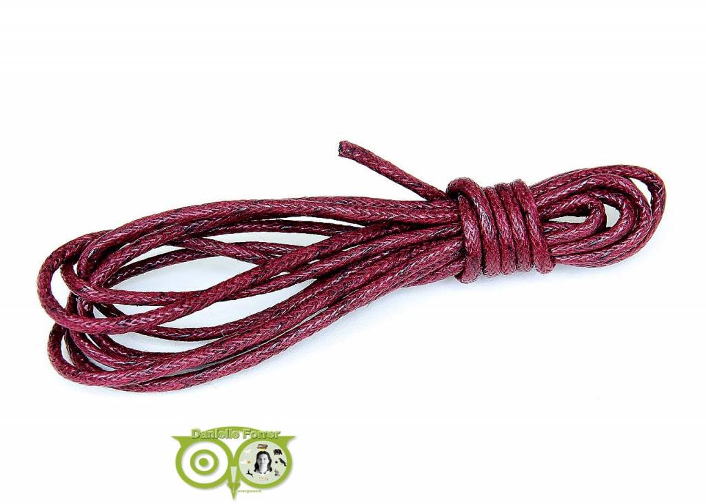 Wax cord 1.5 mm Bordeaux-Brown 1.2 m.