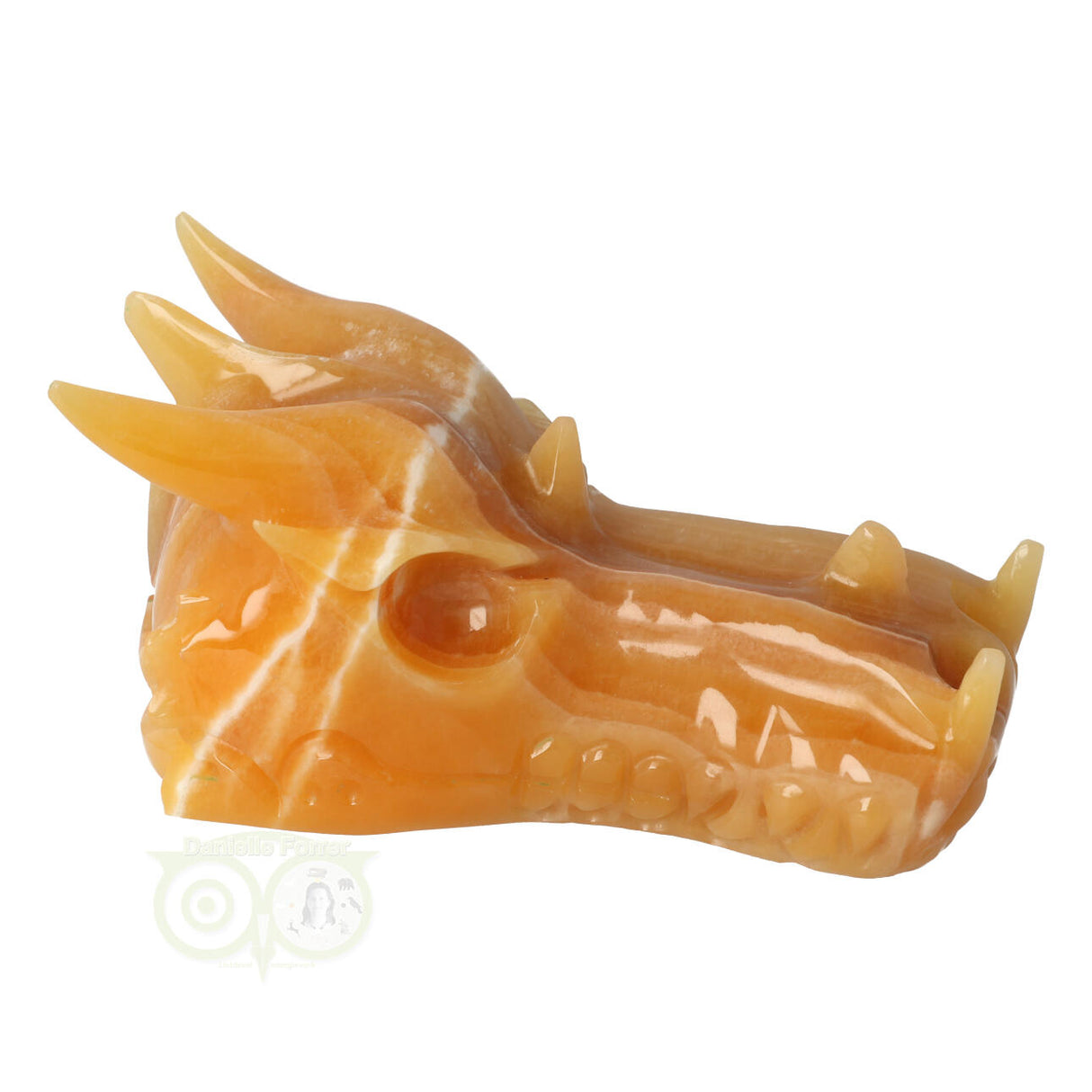 Calcite dragon skull 619 grams