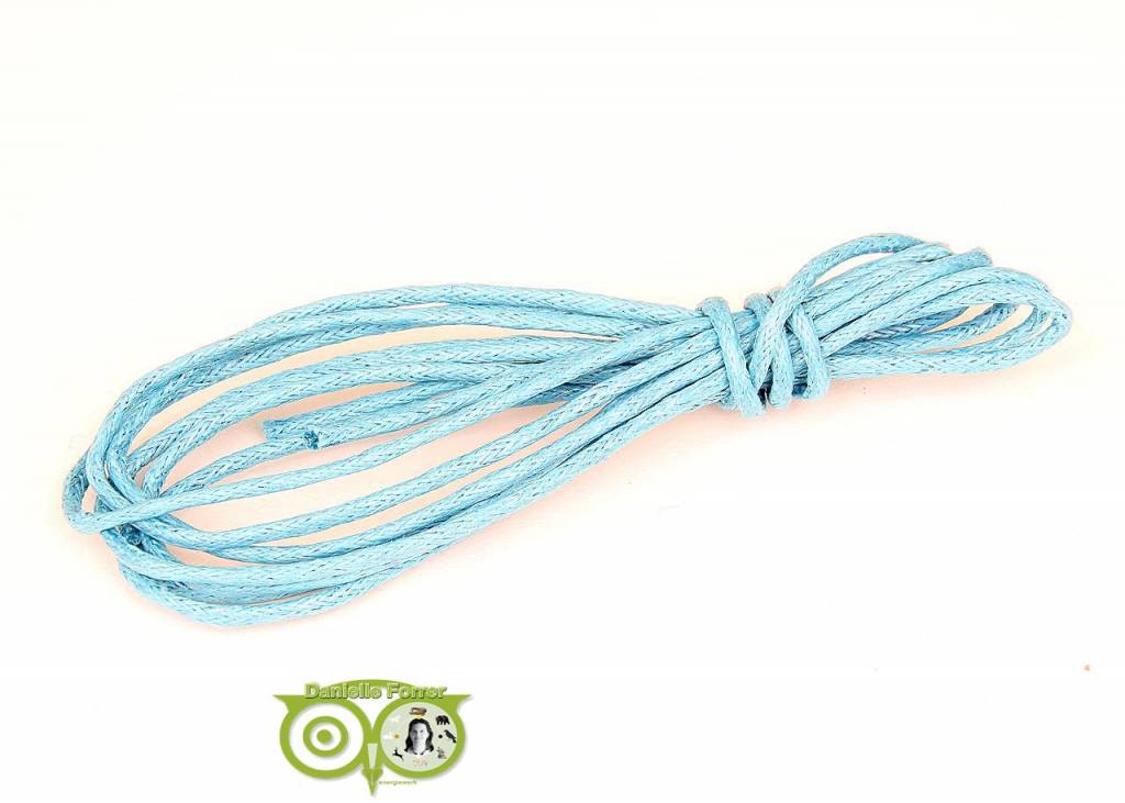 Waxkoord 1.5 mm Donker Aquamarine Blauw 1,2 mtr.