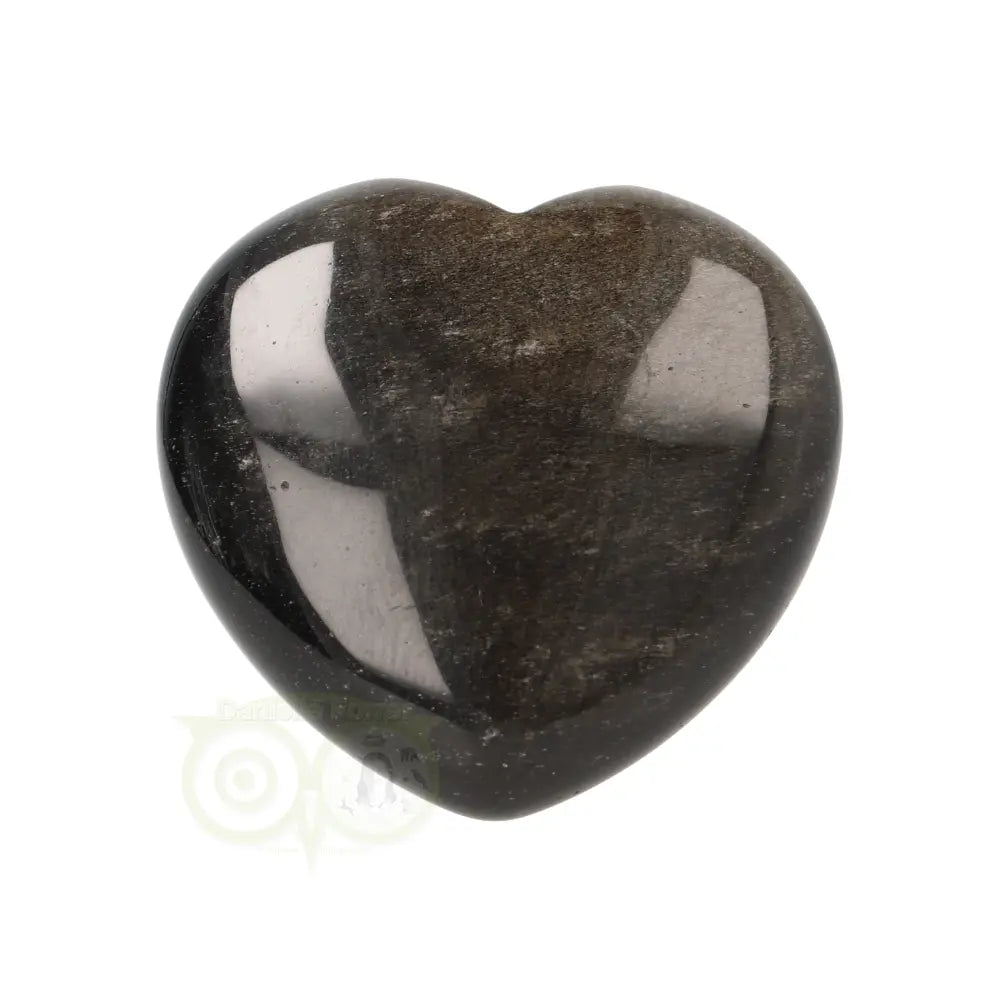 Goud Obsidiaan hart Nr 12 - 4 cm