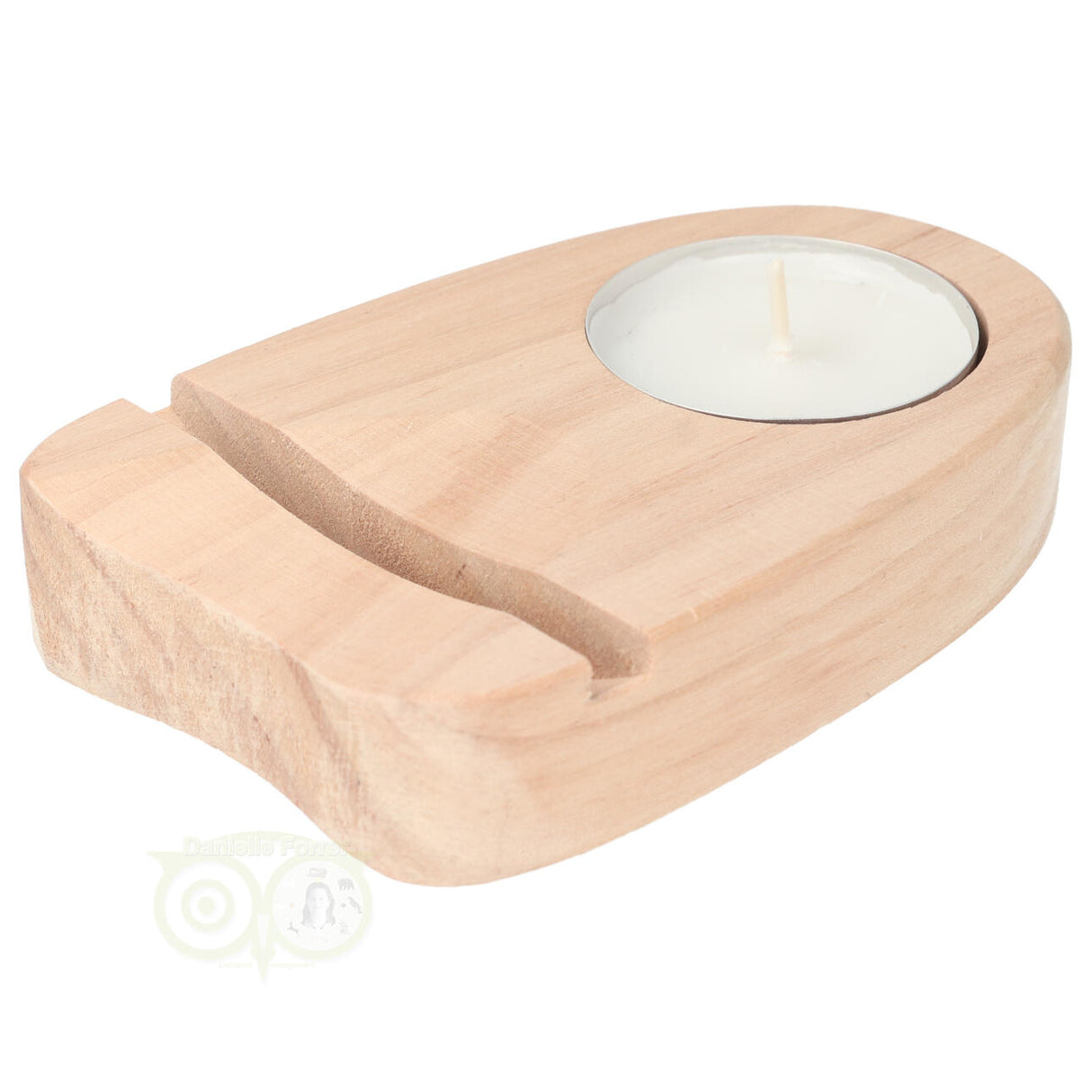 Houten standaard voor agaatschijf