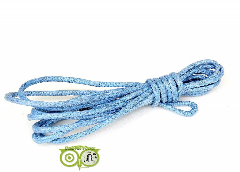Waxkoord 1.5 mm Light-Sapphire-Blue 1,2 mtr.