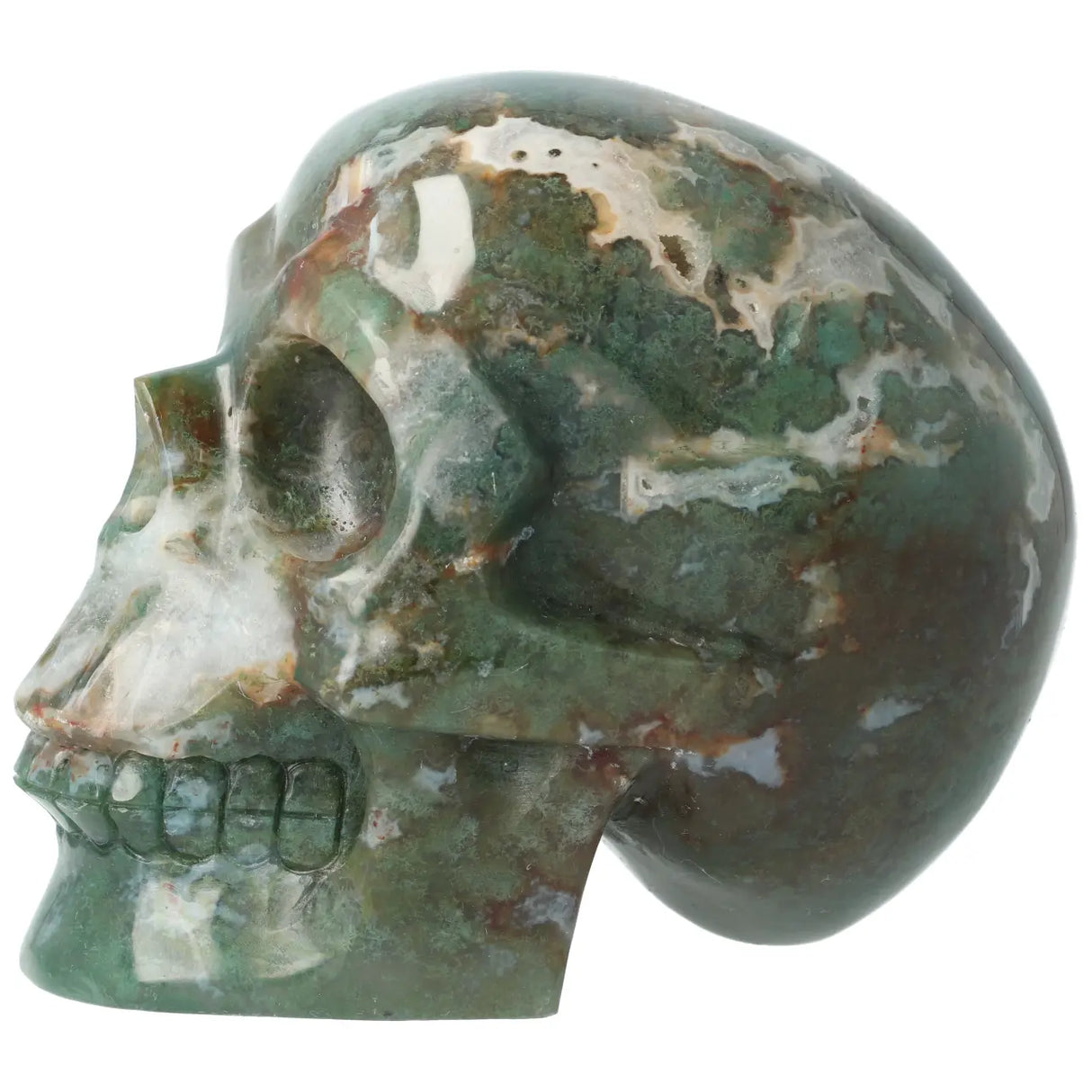 Moosachat – Bergkristallgeode Schädel 1134 Gramm