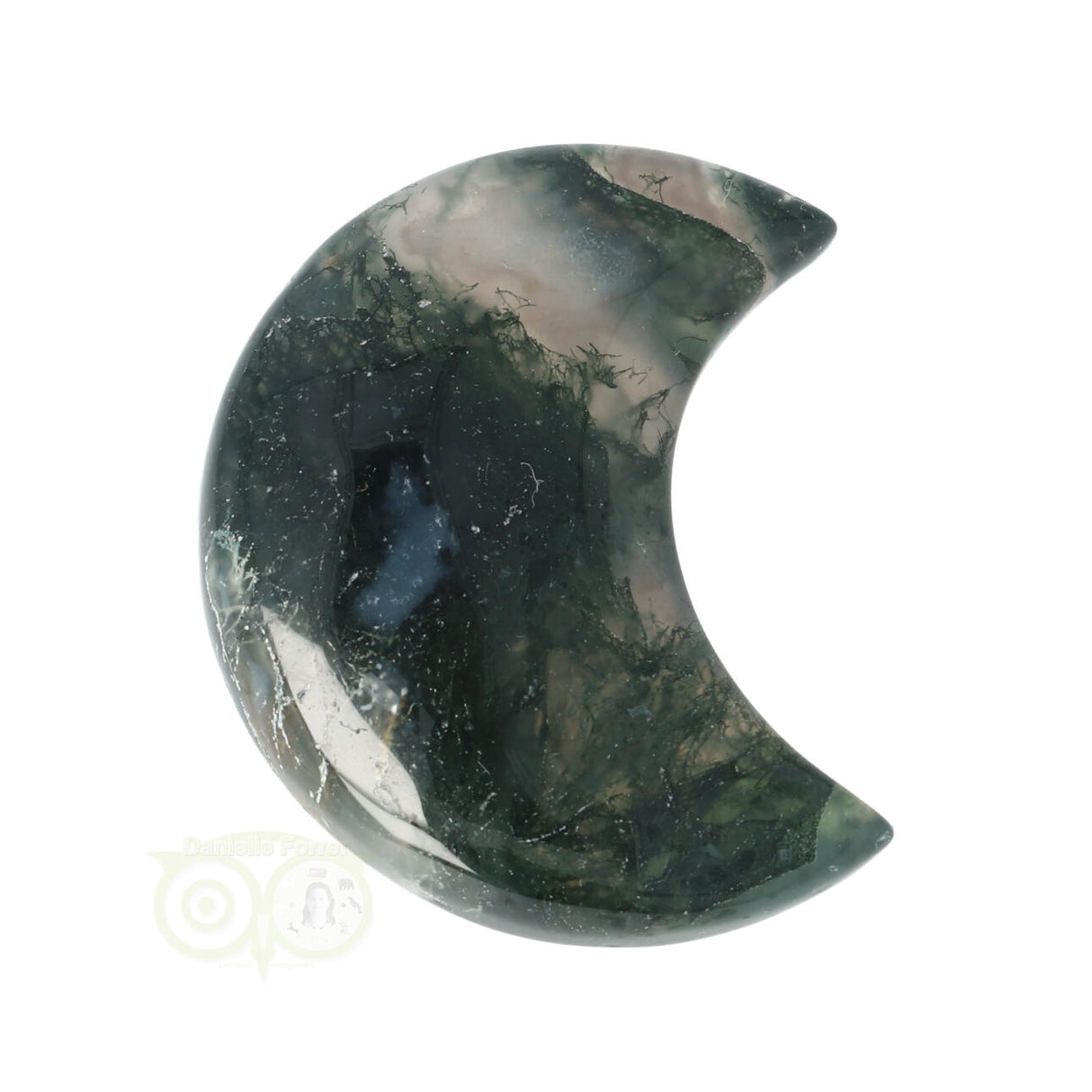 Moss agate half moon No. 20
