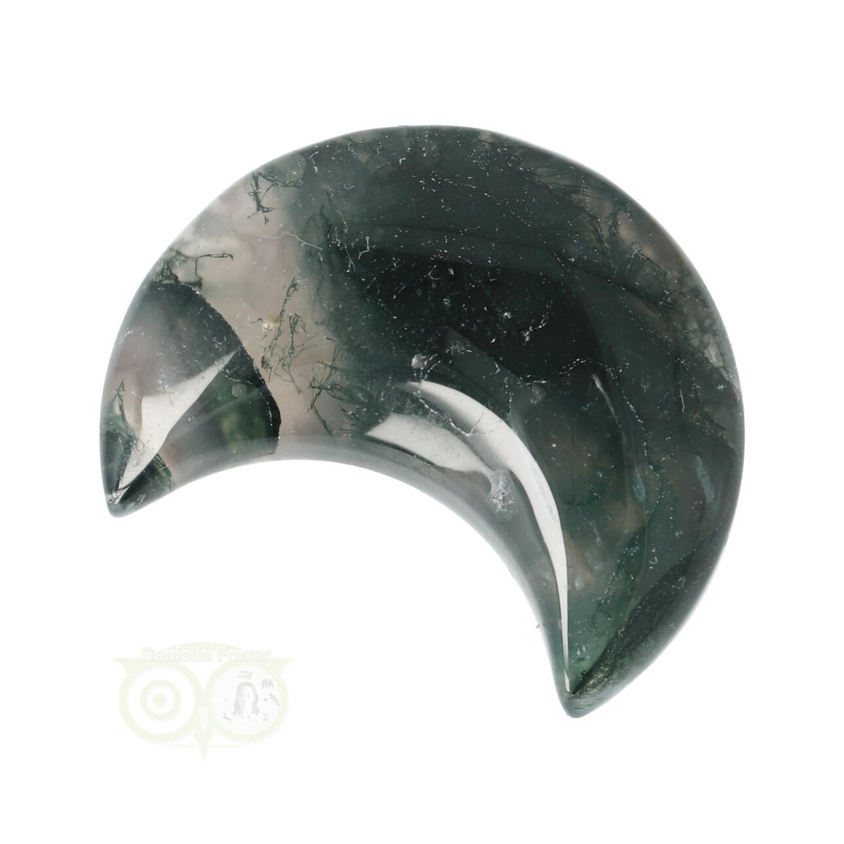 Moss agate half moon No. 20