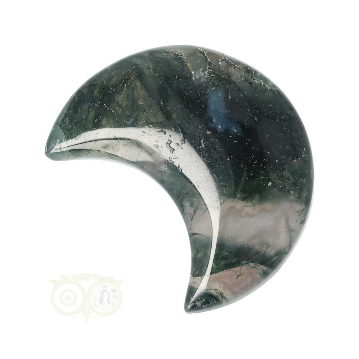 Moss agate half moon No. 20
