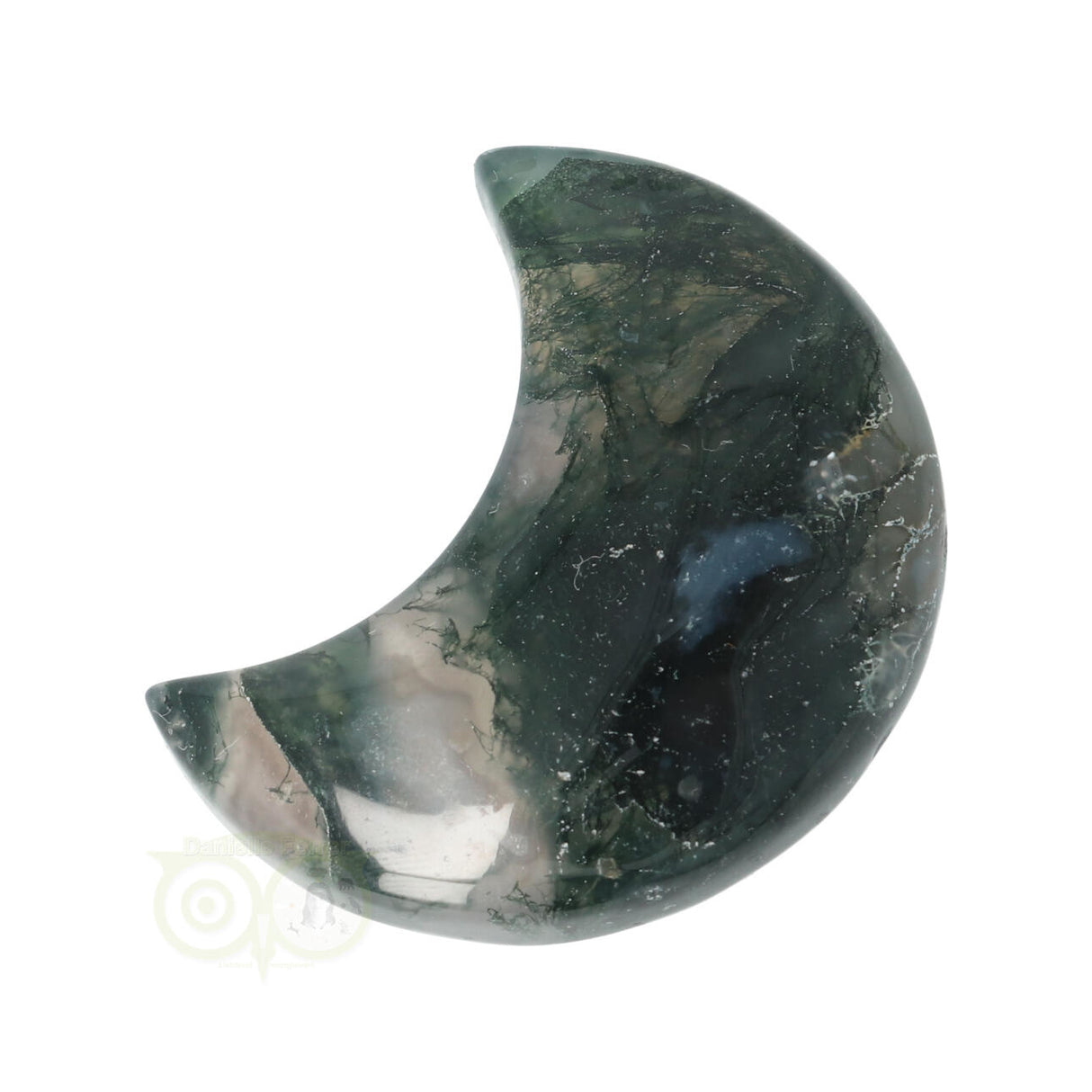Moss agate half moon No. 20