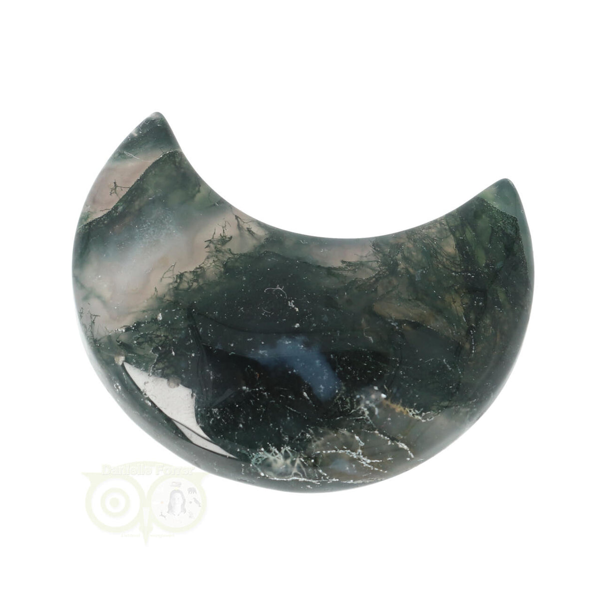 Moss agate half moon No. 20