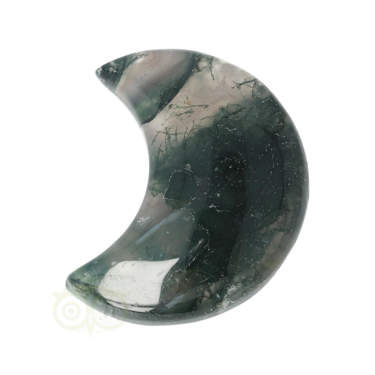 Moss agate half moon No. 20