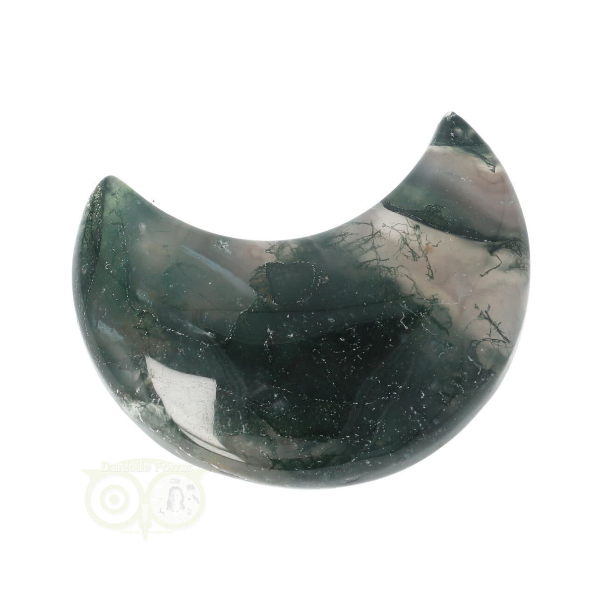 Moss agate half moon No. 20