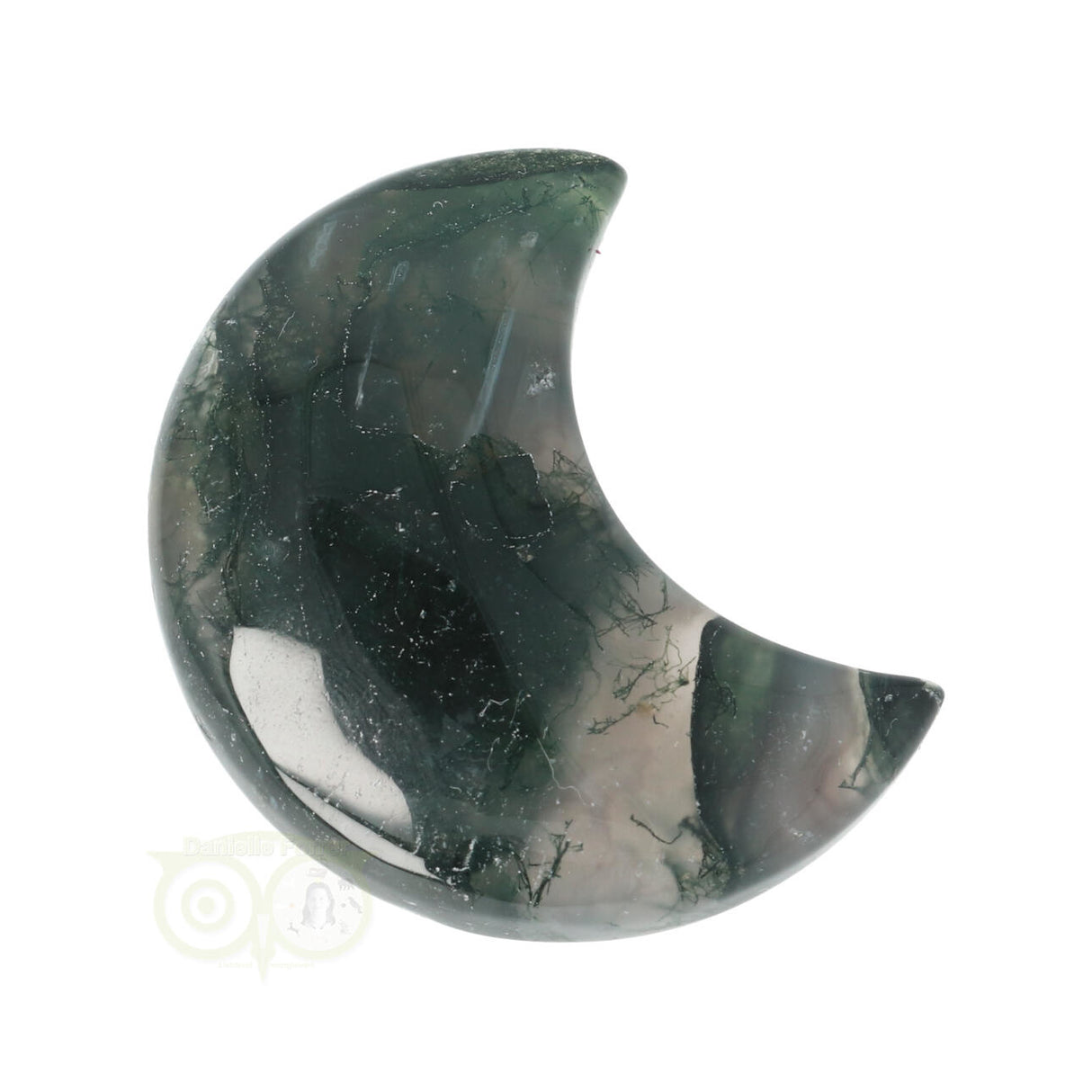 Moss agate half moon No. 20