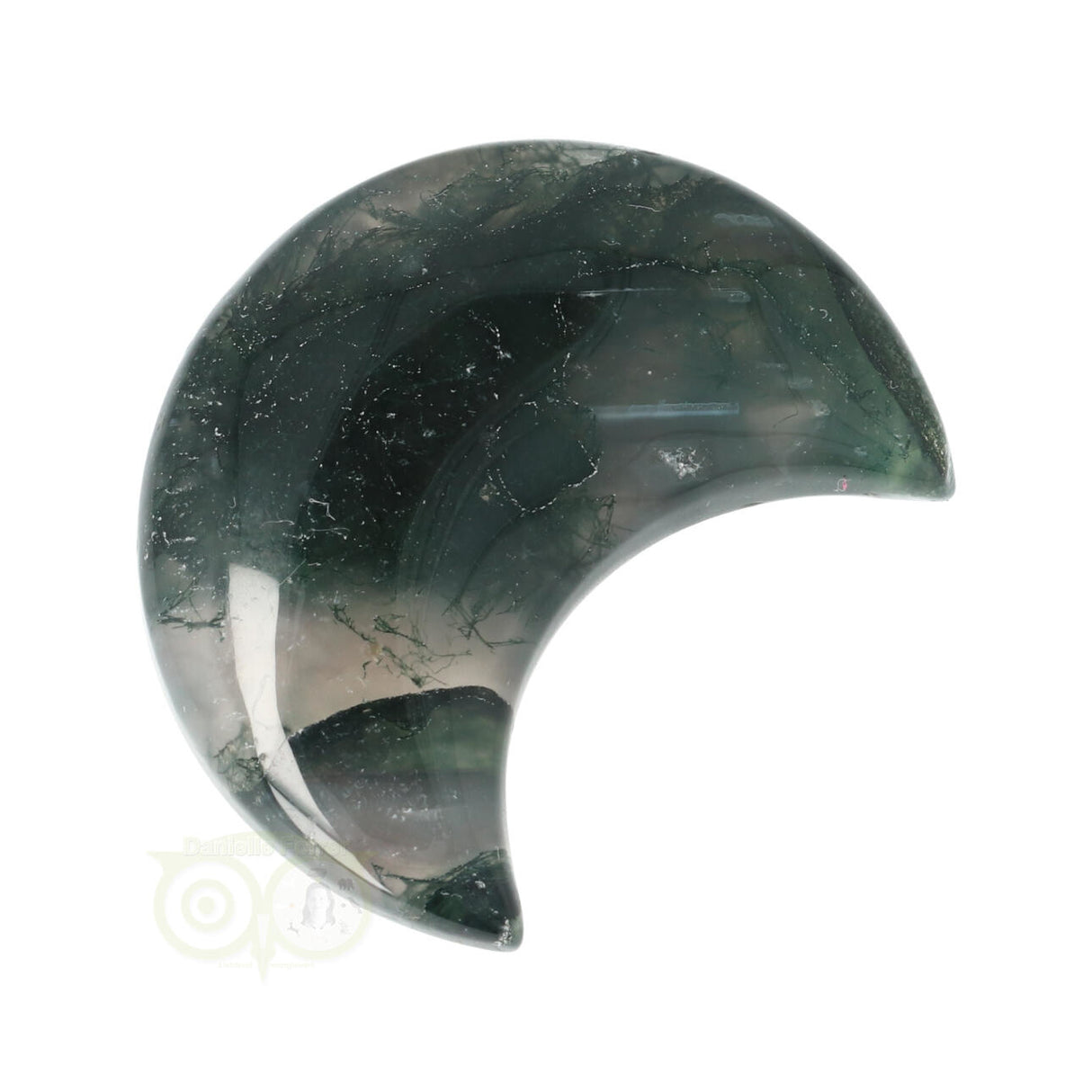 Moss agate half moon No. 20