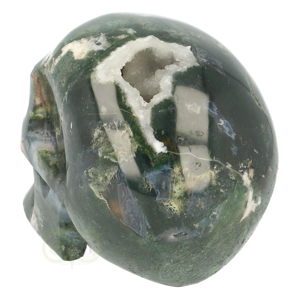 Moosachat-Schädel, 984 Gramm