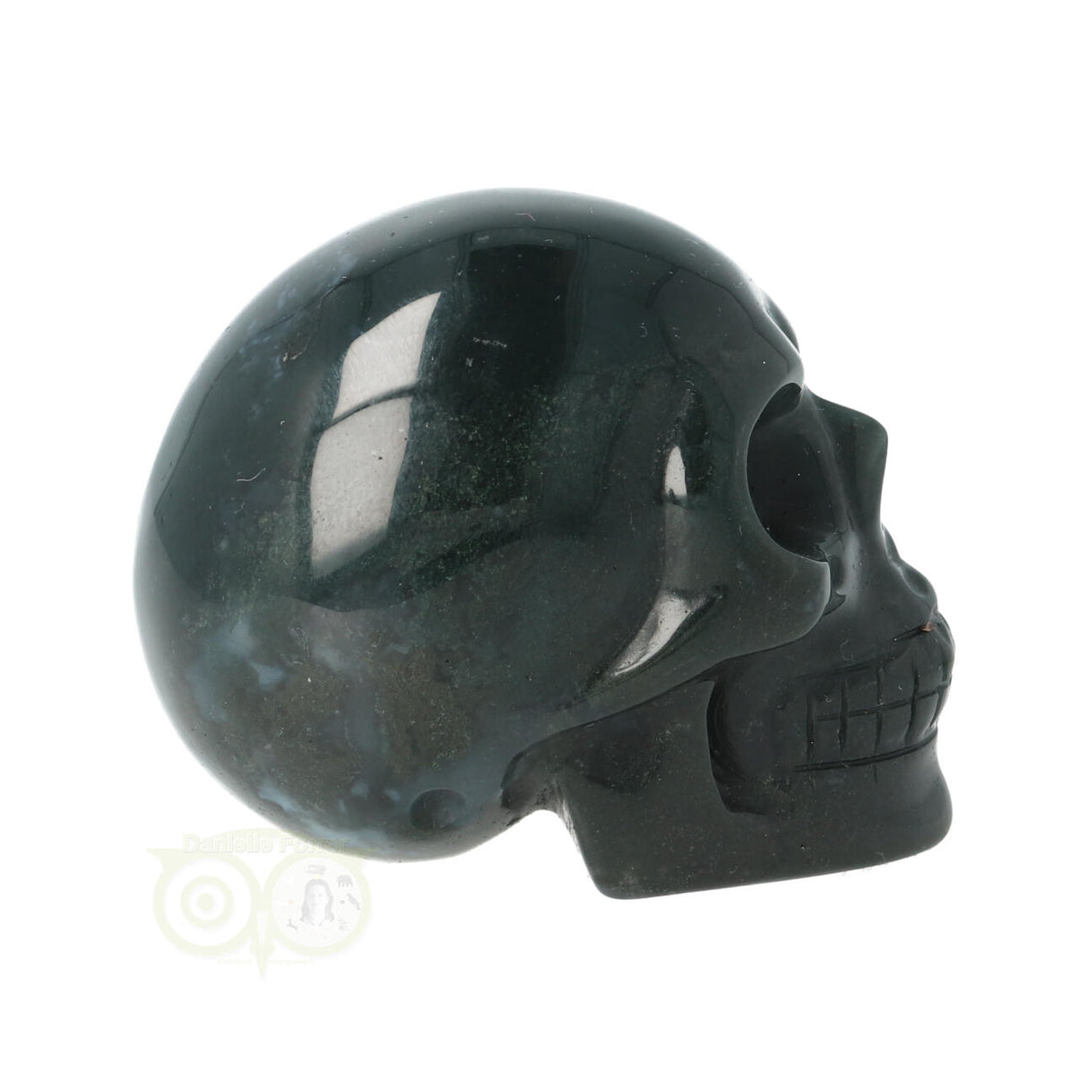 Moss agate skull No. 20