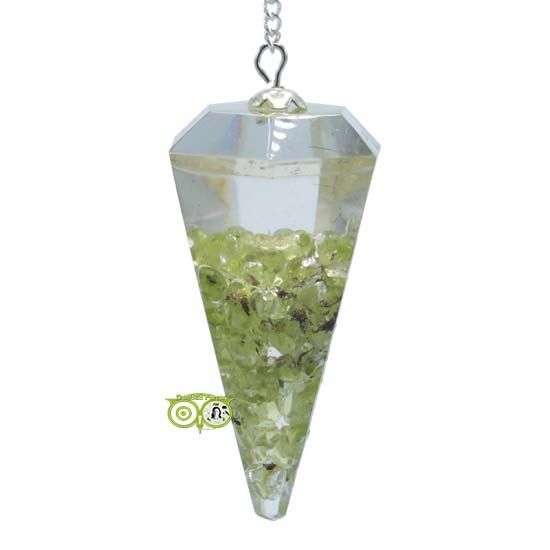 Orgon Pendulum Peridot - facet cut