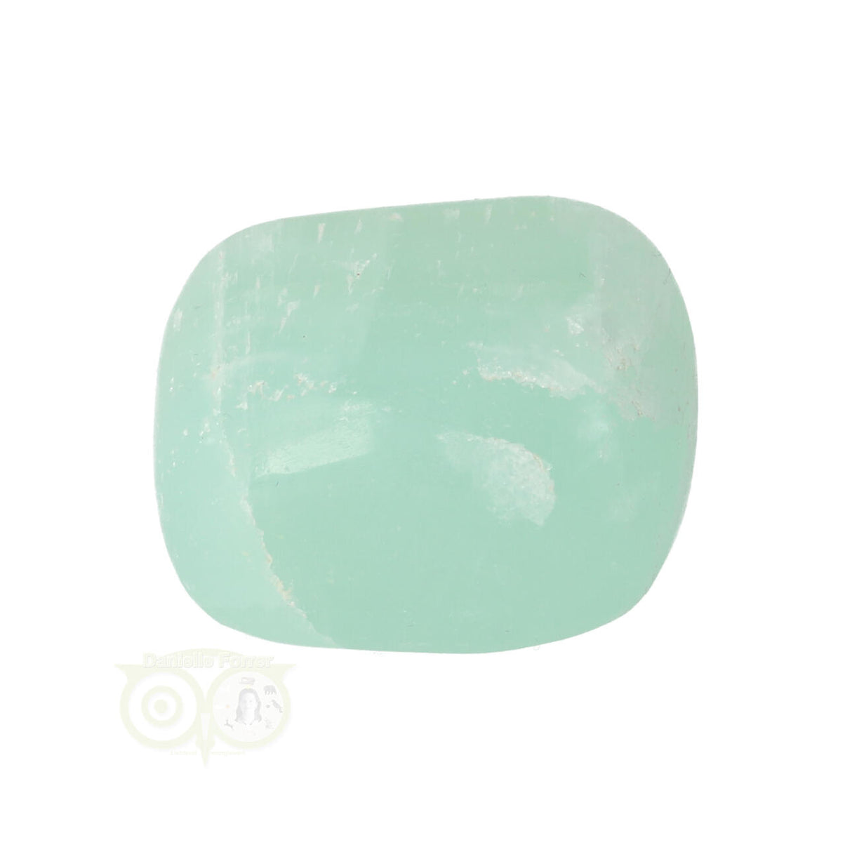 Pistazienfarbener Calcit-Trommelstein Nr. 15