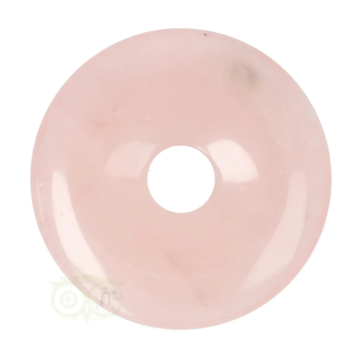 Rosenquarz-Donut-Anhänger Nr. 16 – Ø 4 cm