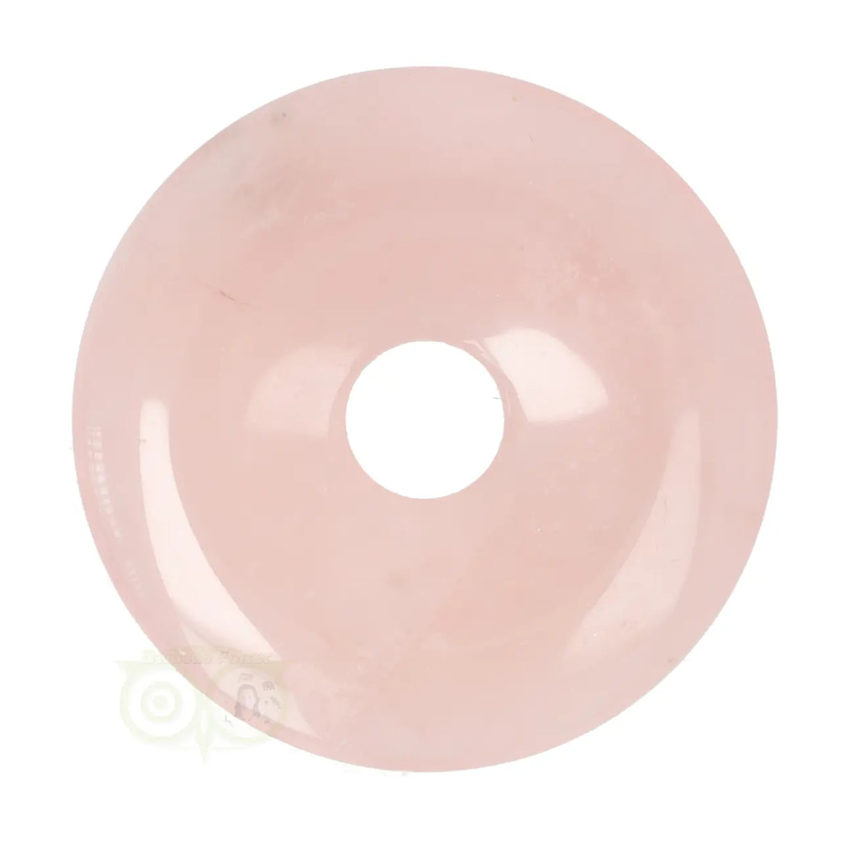 Rosenquarz-Donut-Anhänger Nr. 16 – Ø 4 cm