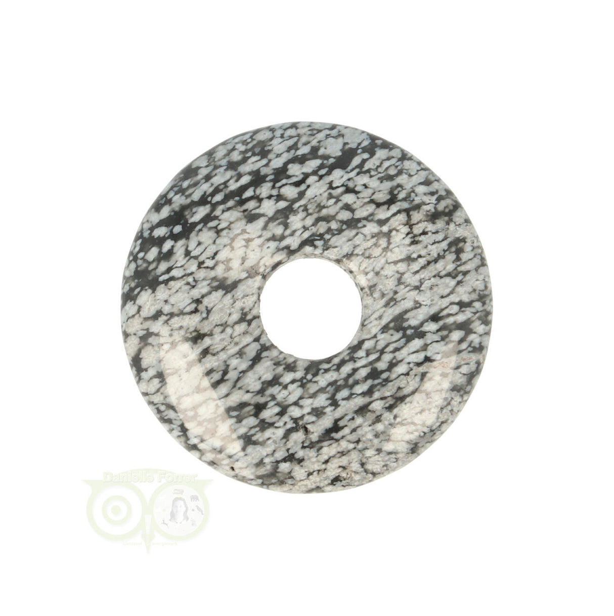 Schneeflocken-Obsidian-Donut-Anhänger Nr. 9