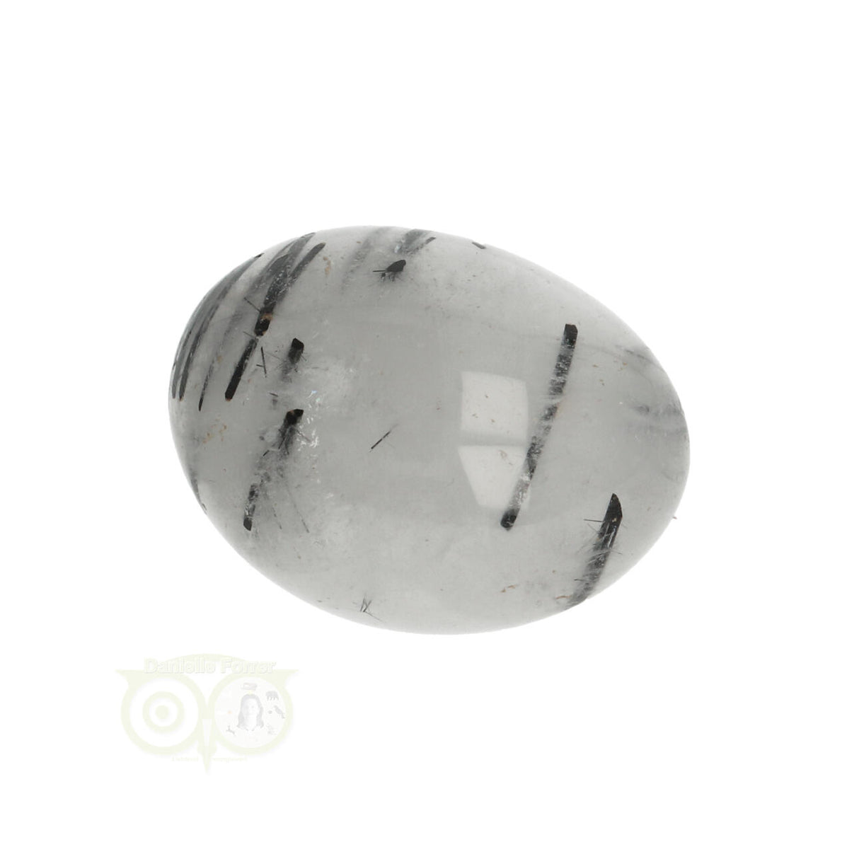 Toermalijn kwarts geronde trommelsteen Nr 23