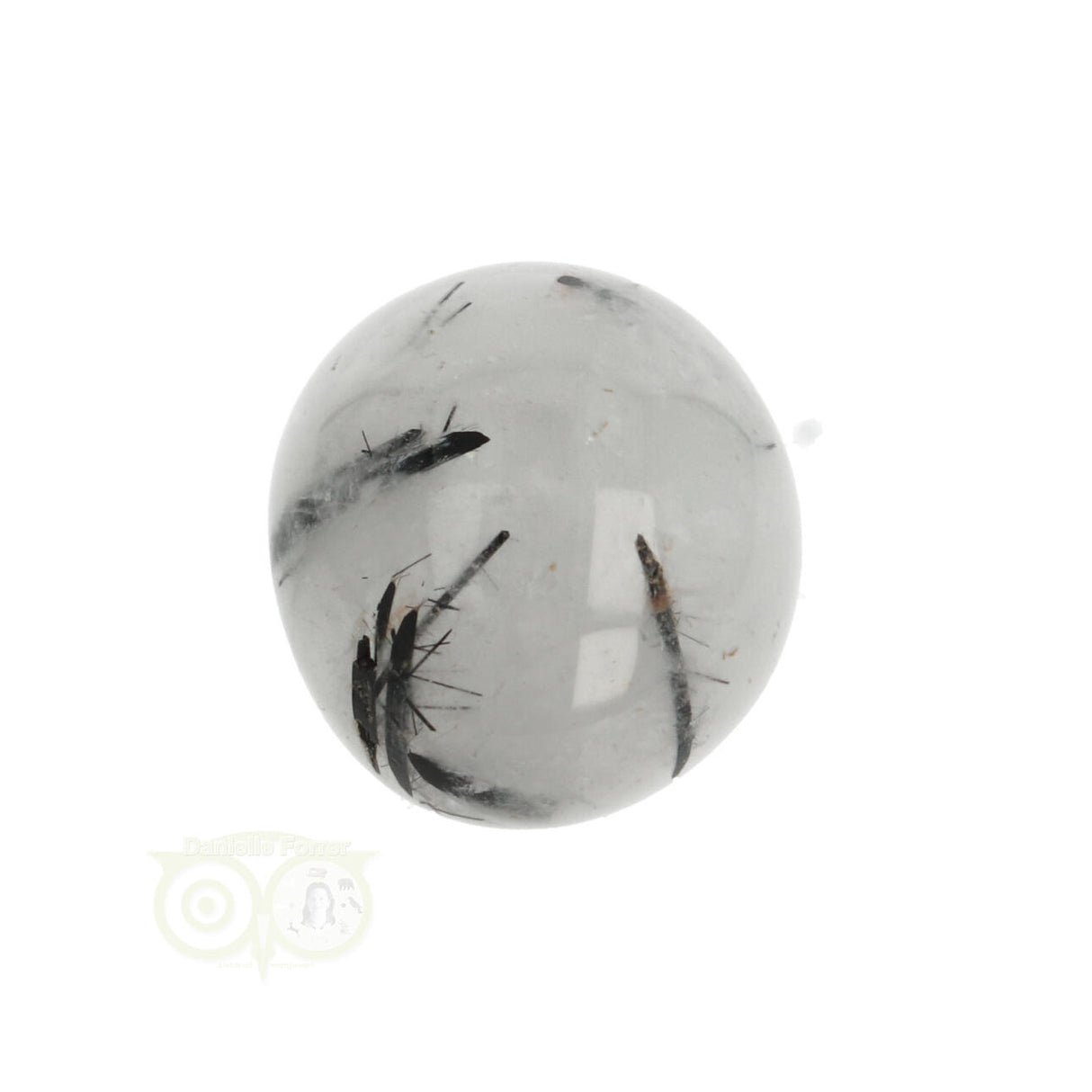 Toermalijn kwarts geronde trommelsteen Nr 23