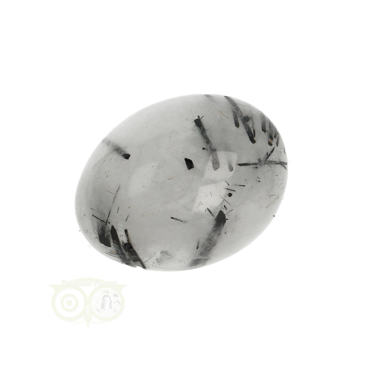 Toermalijn kwarts geronde trommelsteen Nr 23