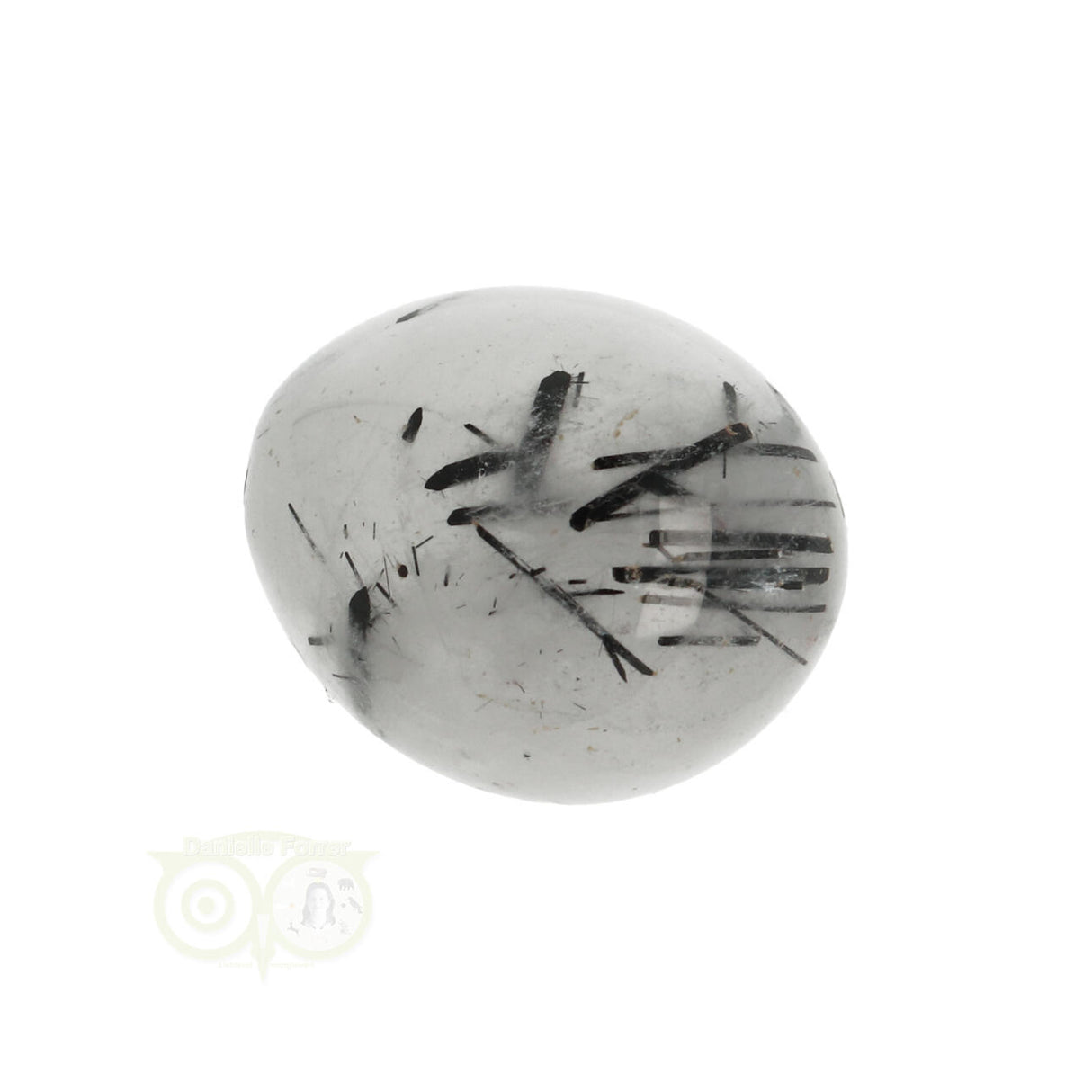 Toermalijn kwarts geronde trommelsteen Nr 23