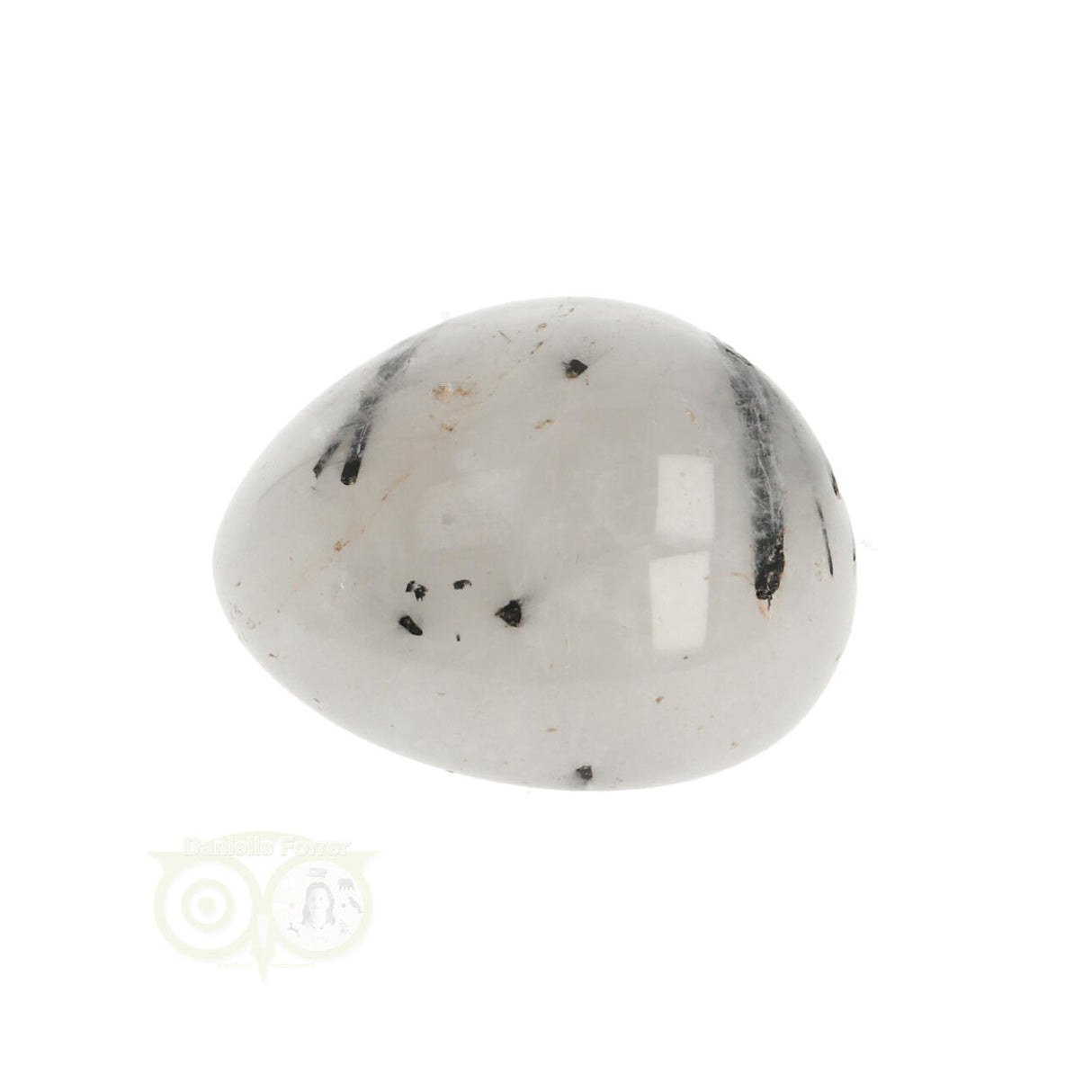 Toermalijn kwarts geronde trommelsteen Nr 24