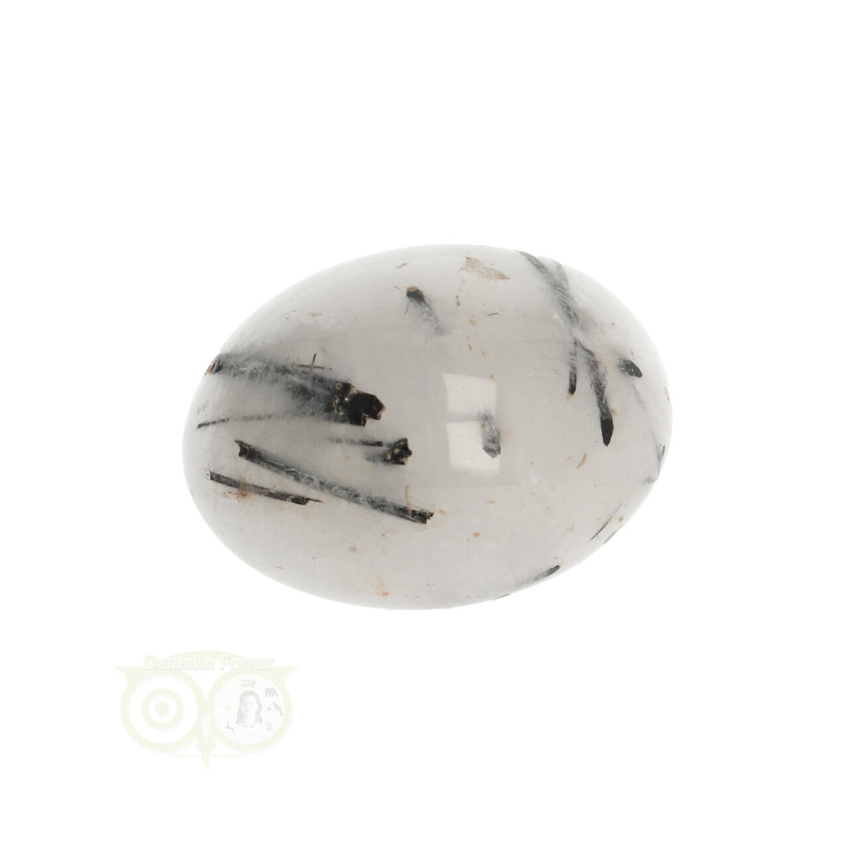 Toermalijn kwarts geronde trommelsteen Nr 24