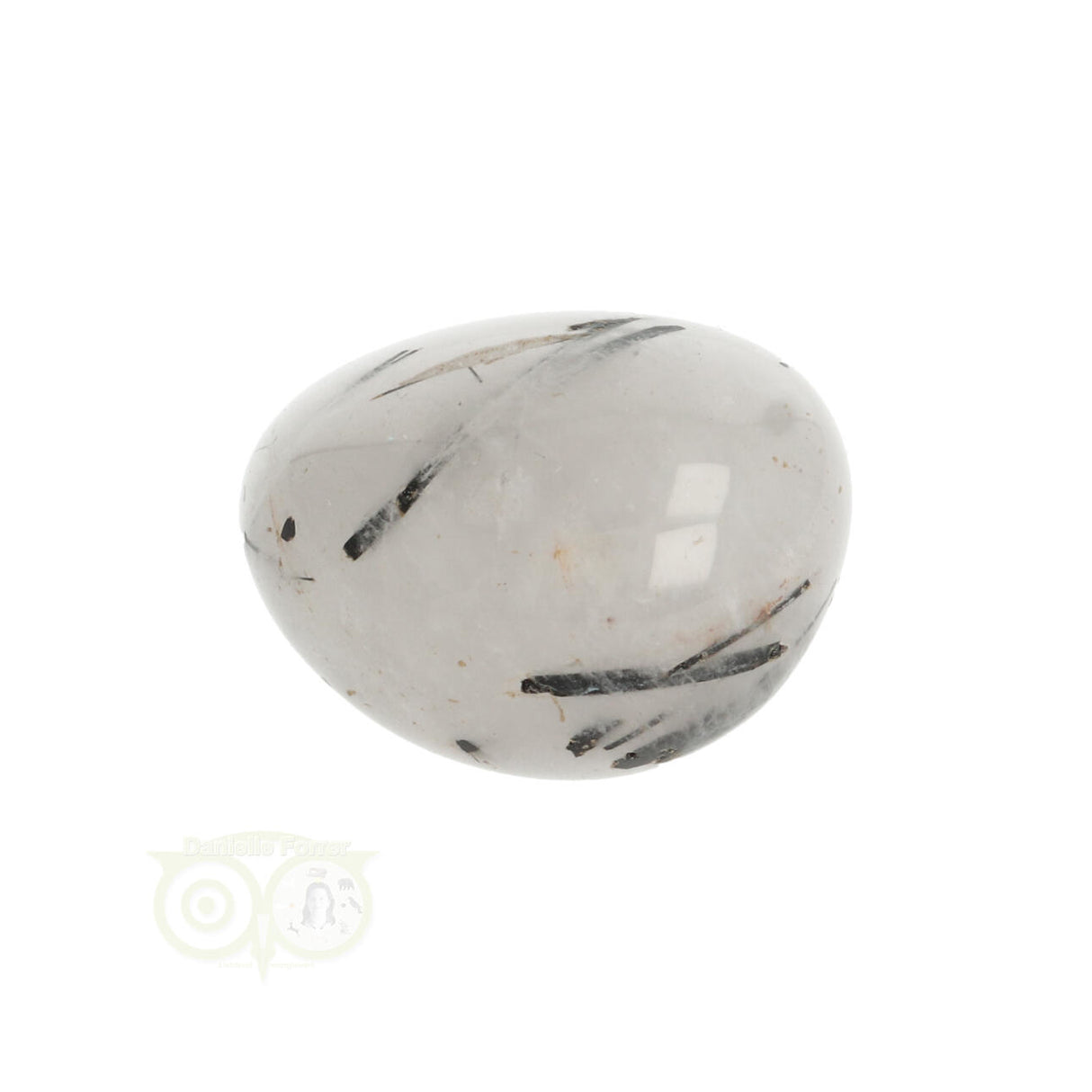 Toermalijn kwarts geronde trommelsteen Nr 24