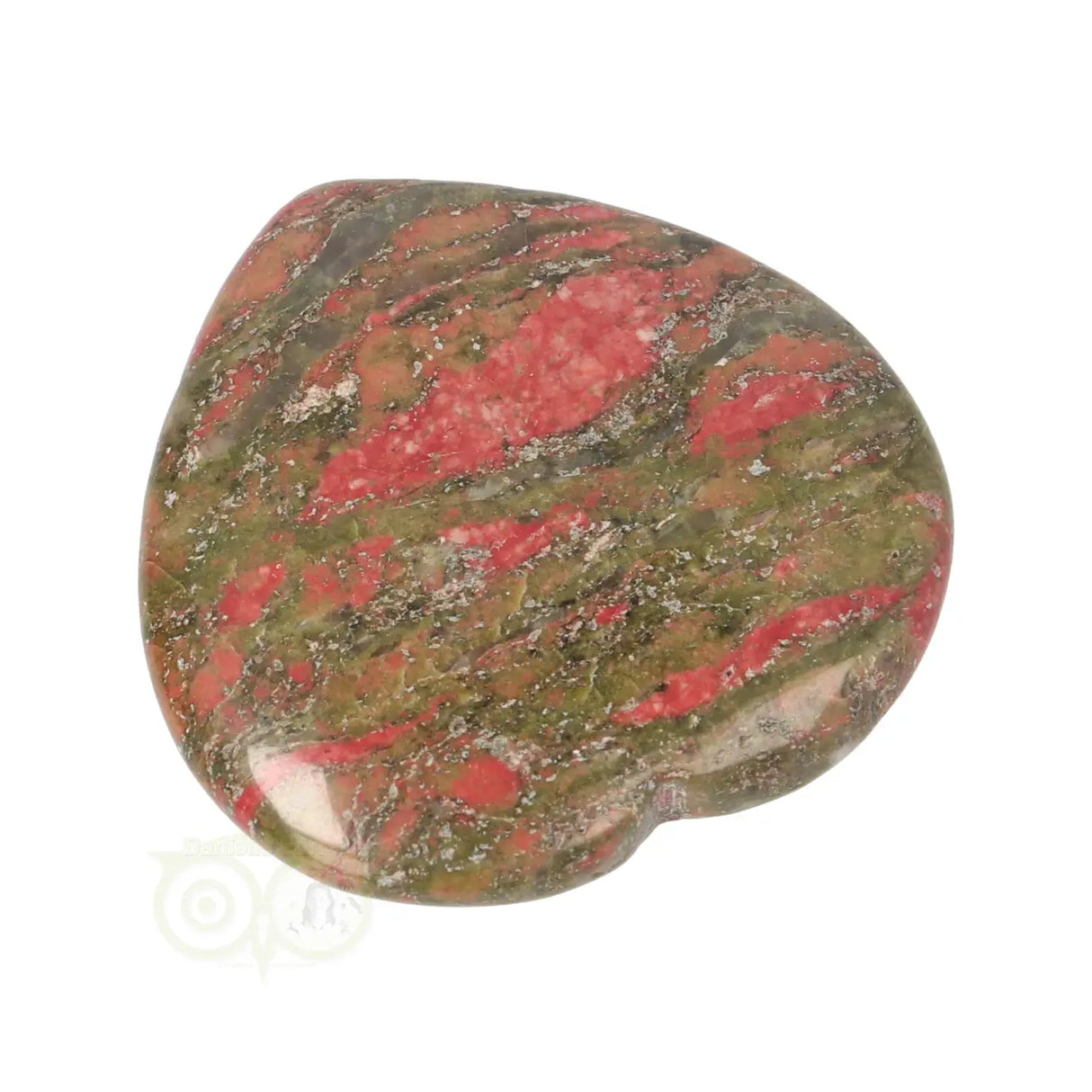 Unakite heart worry stone No. 22