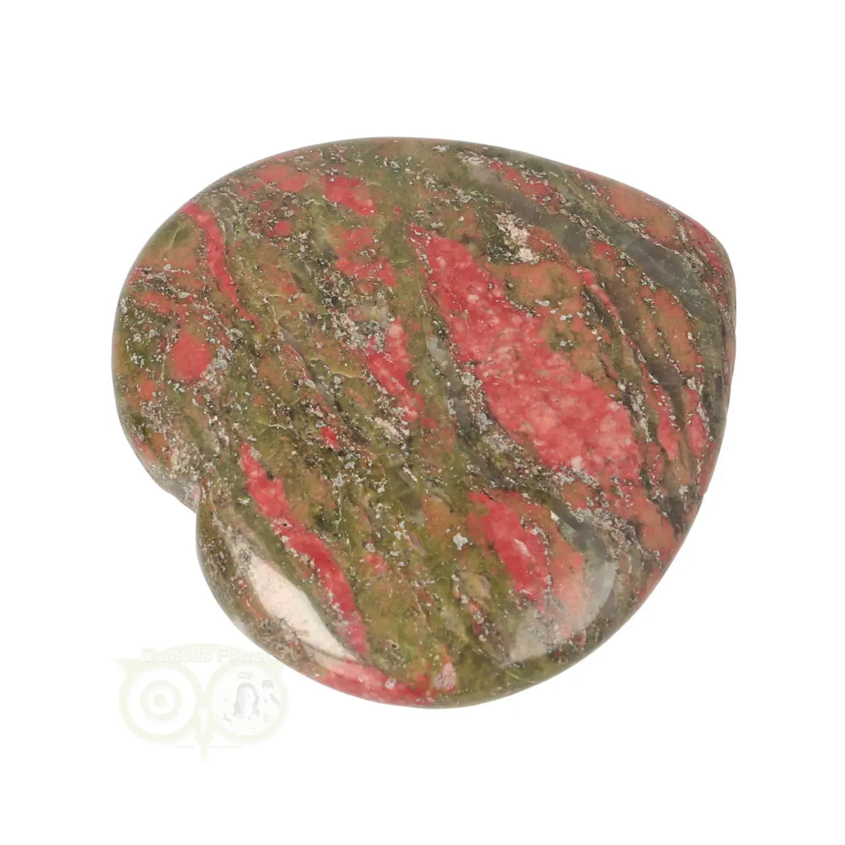 Unakite heart worry stone No. 22