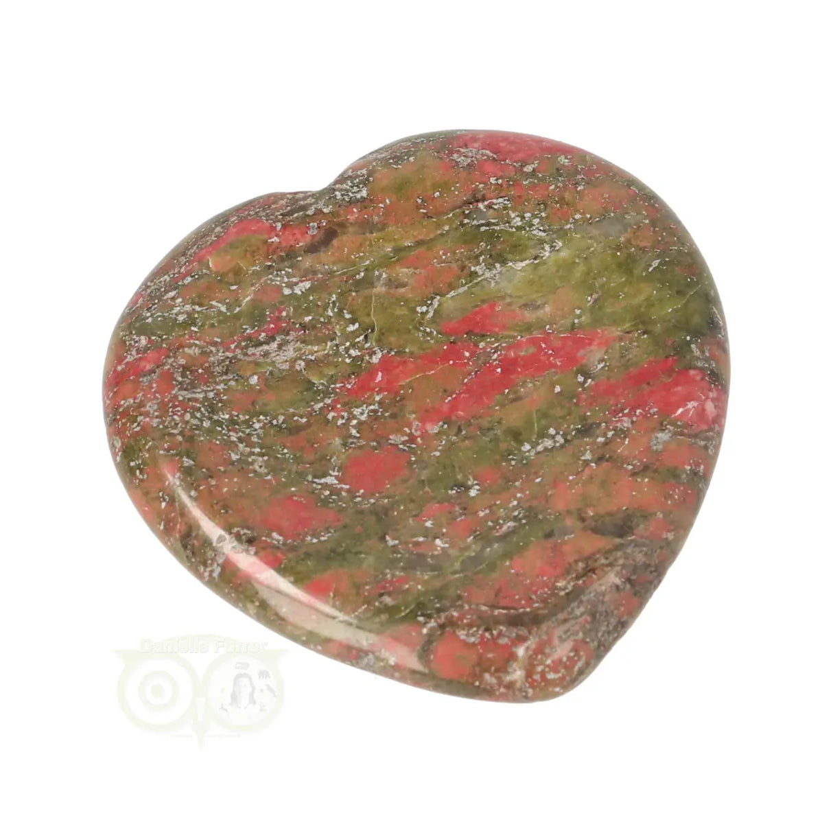 Unakite heart worry stone No. 22