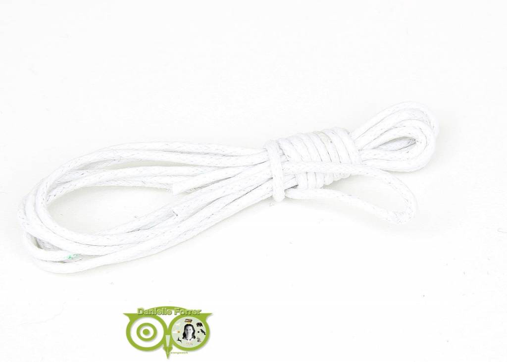 Waxkoord 1.5 mm wit 1,2 mtr.