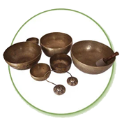 Klankschalen - Tibetaanse - Nepali - geëtste klankschalen