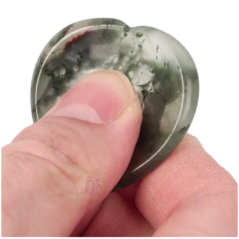 Drakenbloed Jaspis hart worry stone nr. 14 - 11 gram | Edelsteen zorgensteen