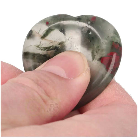 Drakenbloed Jaspis hart worry stone nr. 16 - 15 gram | Edelsteen zorgensteen