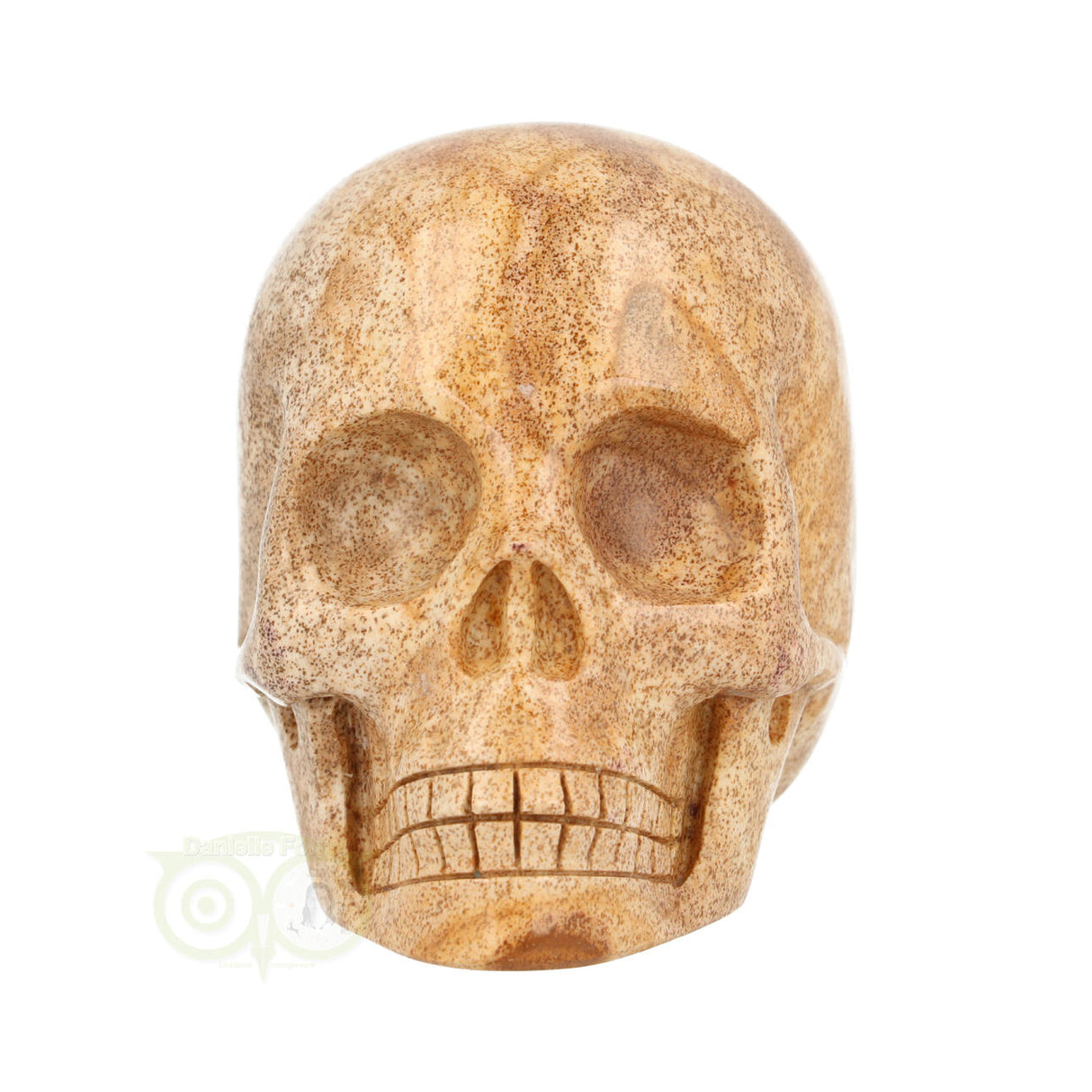Landschaps jaspis schedel nr. 79 – 291 gram | Edelsteen skull