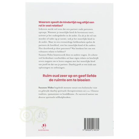 Het innerlijke kind in je relatie Susanne Hühn achterkant – zeven stappen oefeningen liefdesrelatie sjamanisme boeddhisme – Webshop Danielle Forrer
