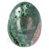 Malachiet chrysocolla ei – zijaanzicht links – roze cobalto calciet zichtbaar – Congo – Webshop Danielle Forrer