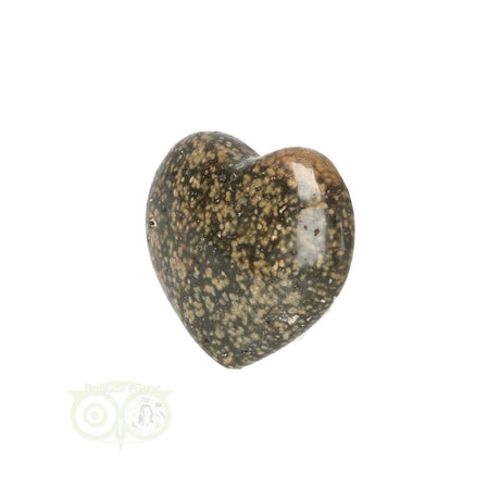 Oceaan jaspis hart 3 cm – edelsteen met groene en beige patronen
