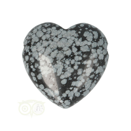 Edelstenen hart hanger sneeuwvlok obsidiaan nr 12 – zwart met witte patronen