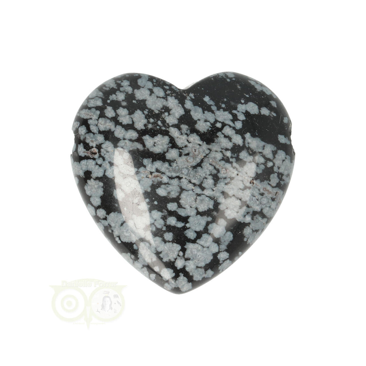 Schneeflocken-Obsidian-Herzanhänger Nr. 16