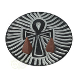 Wierook en kegeltjes houder/brander Ankh zeepsteen