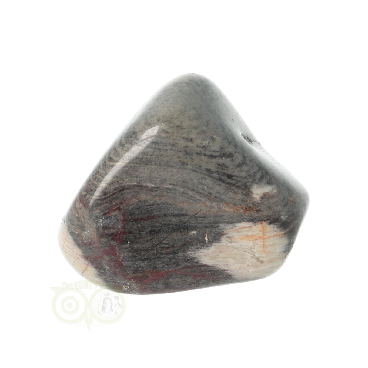 Jaspis Zilverblad trommelsteen nr. 10 - 22 gram | Edelsteen