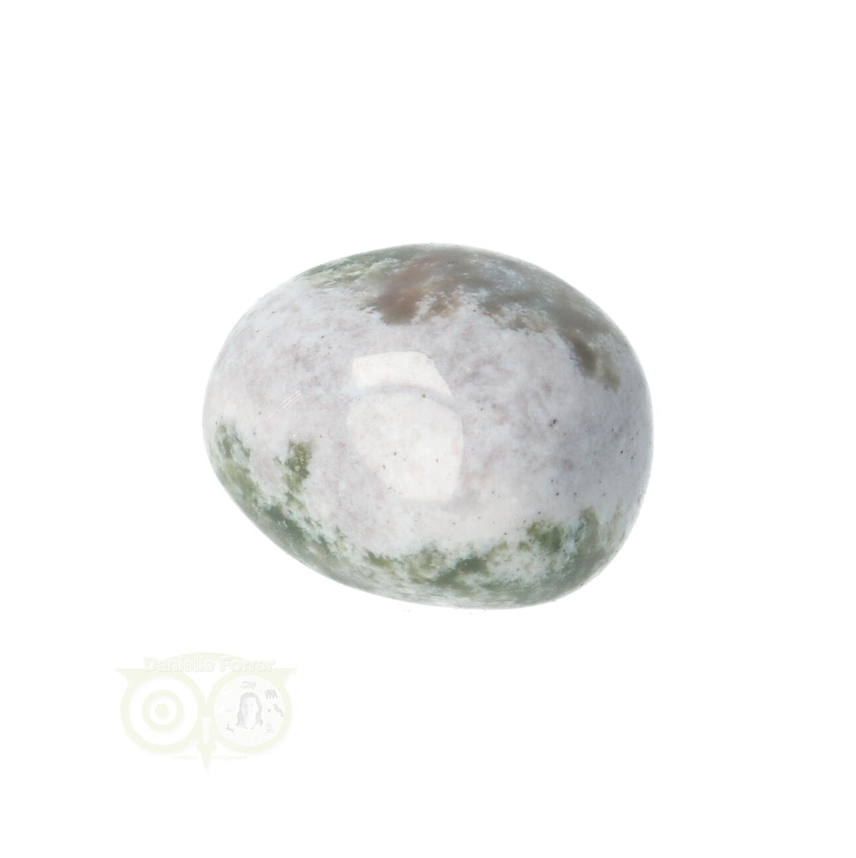 Mosagaat geronde trommelsteen nr. 9 - 19 gram | Edelsteen