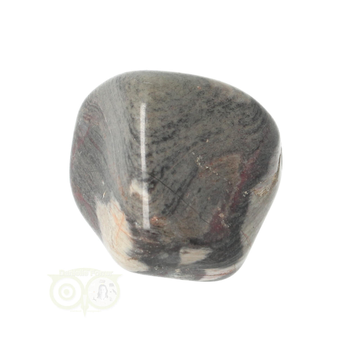 Jaspis Zilverblad trommelsteen nr. 10 - 22 gram | Edelsteen