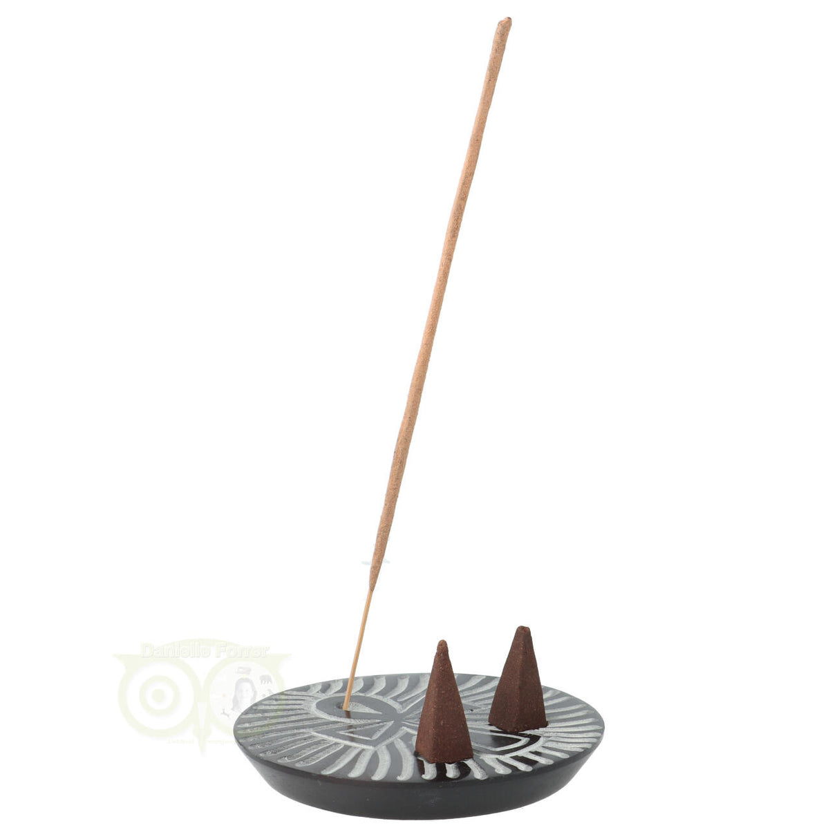 Wierook en kegeltjes houder/brander Ankh zeepsteen