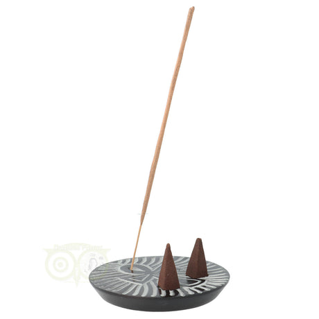 Wierook- en kegeltjeshouder Ankh van zeepsteen – wierook brander met Egyptisch symbool